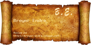 Breyer Endre névjegykártya